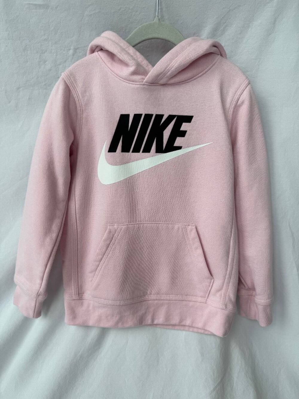 Nike Girls Pink Fleece Pullover Hoodie Logo Swoosh Size 4 XS 3-4Y